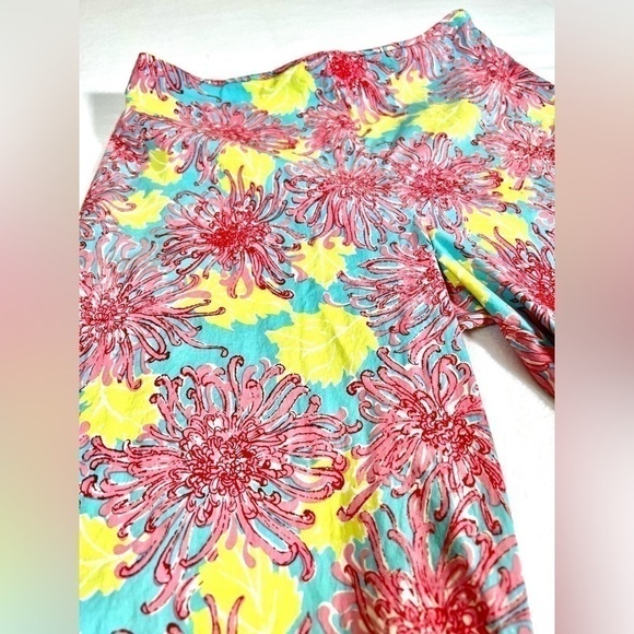 KEY WEST Women’s Floral Print Mallory Capri Crop Pants Bright Pink Lime Size 8 - Picture 2 of 12